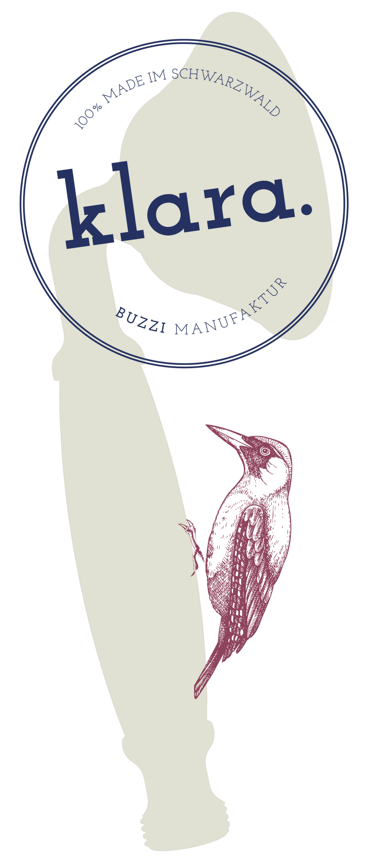 Silhouette der Buzzi Klara Handbrause mit Specht